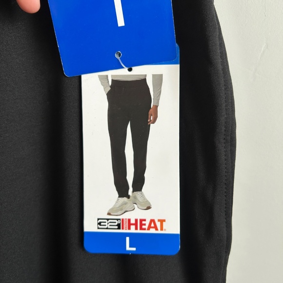 32 DEGREES Heat Men's Large Black Performance Soft Tech Stretch Jogger Pants - Picture 1 of 11